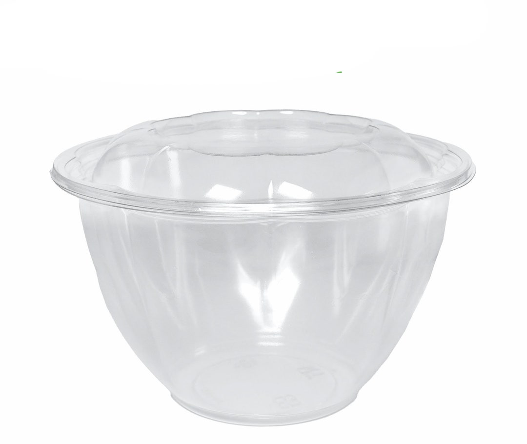 48oz Clear Disposable Salad Bowls With Lids Clear Plastic Etsy