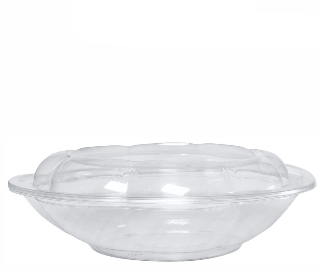 25 PACK] 64oz Clear Disposable Salad Bowls with Lids - Clear Plastic  Disposable Salad Containers for Lunch To-Go, Salads, Fruits, Airtight, Leak  Proof, Fresh, Meal Prep