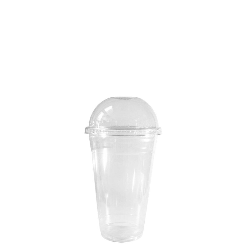 14oz Clear Plastic Disposable Cups With Dome Lids Clear PET Cup for