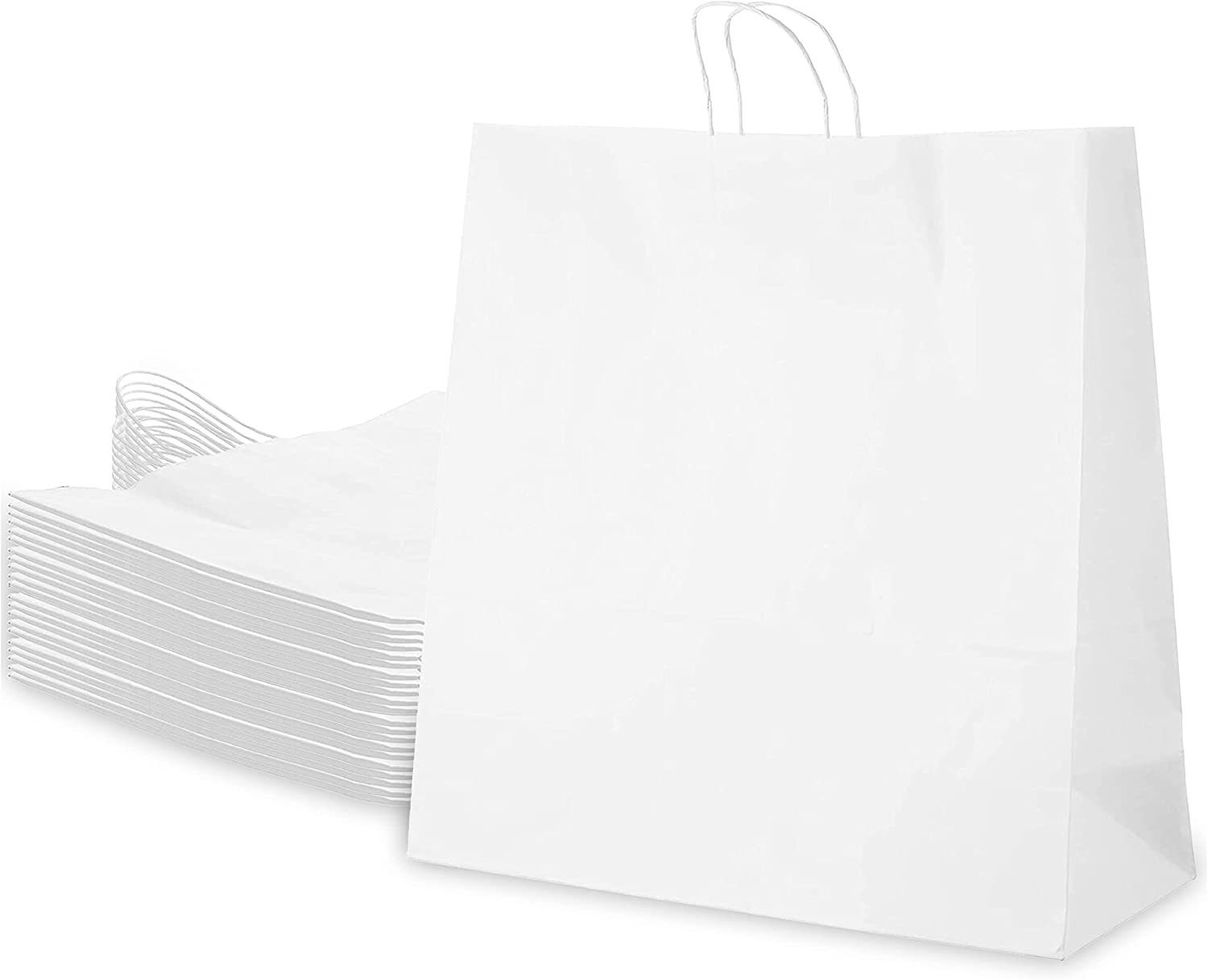 Paper Lunch Bags 100 Count Large White Lunch Bags White Paper Bags 8lb White Lunch Sacks Strong for Small Business