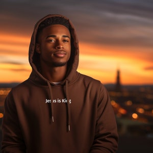 Jesus Is King Aesthetic Christian Embroidered Hoodie Jesus Apparel Bible Verse Clothing Christian Streetwear Christian Apparel