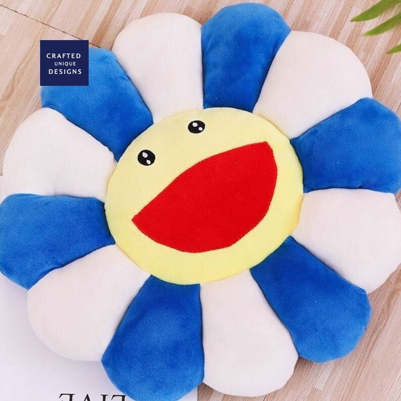 Takashi Murakami Multicolored Pillow Inspired Floral Etsy