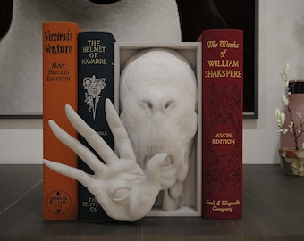 Pale Hand-Eye Monster Book Nook | Dark Fantasy Fairy Tale 3D Shadow Box | Creepy Gothic 3D Wall Art