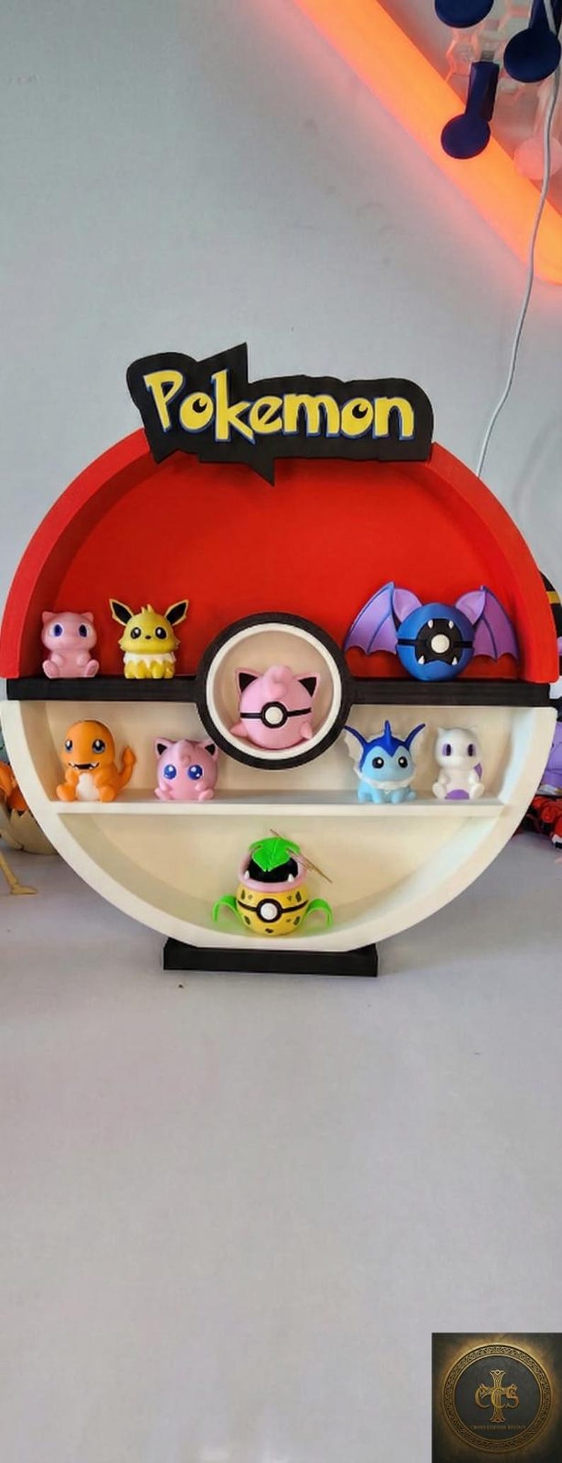 Pokéball Round Display Shelf | Pokéball Figure Stand Tray for Desk - Etsy