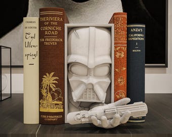 Dark Space Lord Book Nook | Sci-Fi Galaxy 3D Shadow Box | Villain Helmet 3D Wall Art