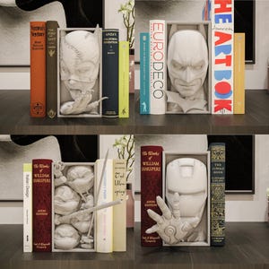 Superhero Book Nook Shadow Box | Comic Book Shelf Insert & 3D Wall Art | Action Hero Diorama Gift for Collectors