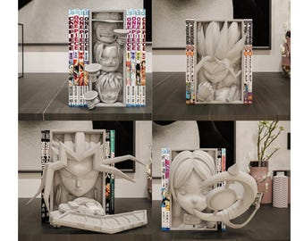 Japanese Anime Book Nook Shelf Insert | Manga Series Shadow Box | 3D Wall Art & Otaku Room Decor Gift