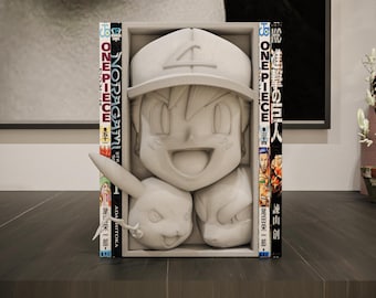 Anime Trainer Book Nook | Creature Battle 3D Shadow Box | Retro Gaming 3D Wall Art