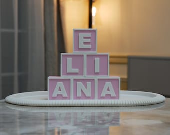 Custom Name Blocks | Personalized Alphabet Cubes | Nursery Shelf Decor | Baby Shower Gift | Letter Blocks | Kids Room Name Sign
