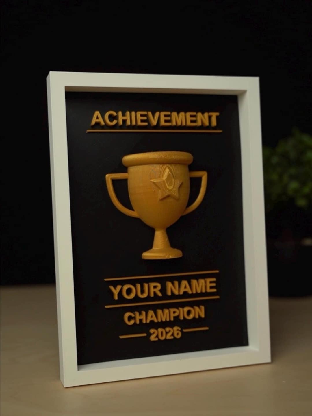 Trophy Box Custom Personalized 3D Trophy Frame | Customizable 3D Trophy Shadow Box ...