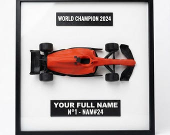 Personalized Motorsport Wall Art | Custom Race Car 3D Shadow Box Frame | Formula Style Racing Decor | Grand Prix Gift for Car Enthusiast