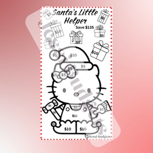 Santa&#39;s Little Helper I 135 I Christmas Savings Challenge I Holiday Savings Challenge I Instant Download I Digital Download