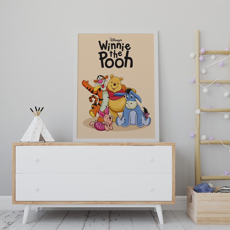 Printable Classic Winnie the Pooh Nursery Wall Art , Winnie the Pooh