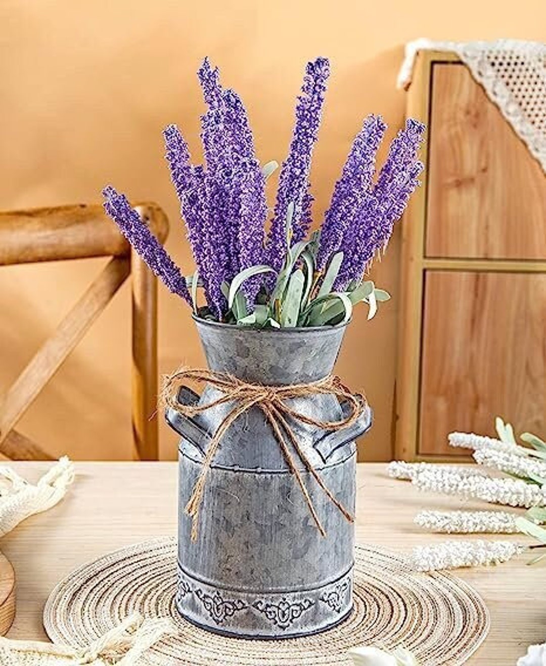 Milk Can Flower Vase Galvanized Milk Can Vase Flower Pitcher Etsy