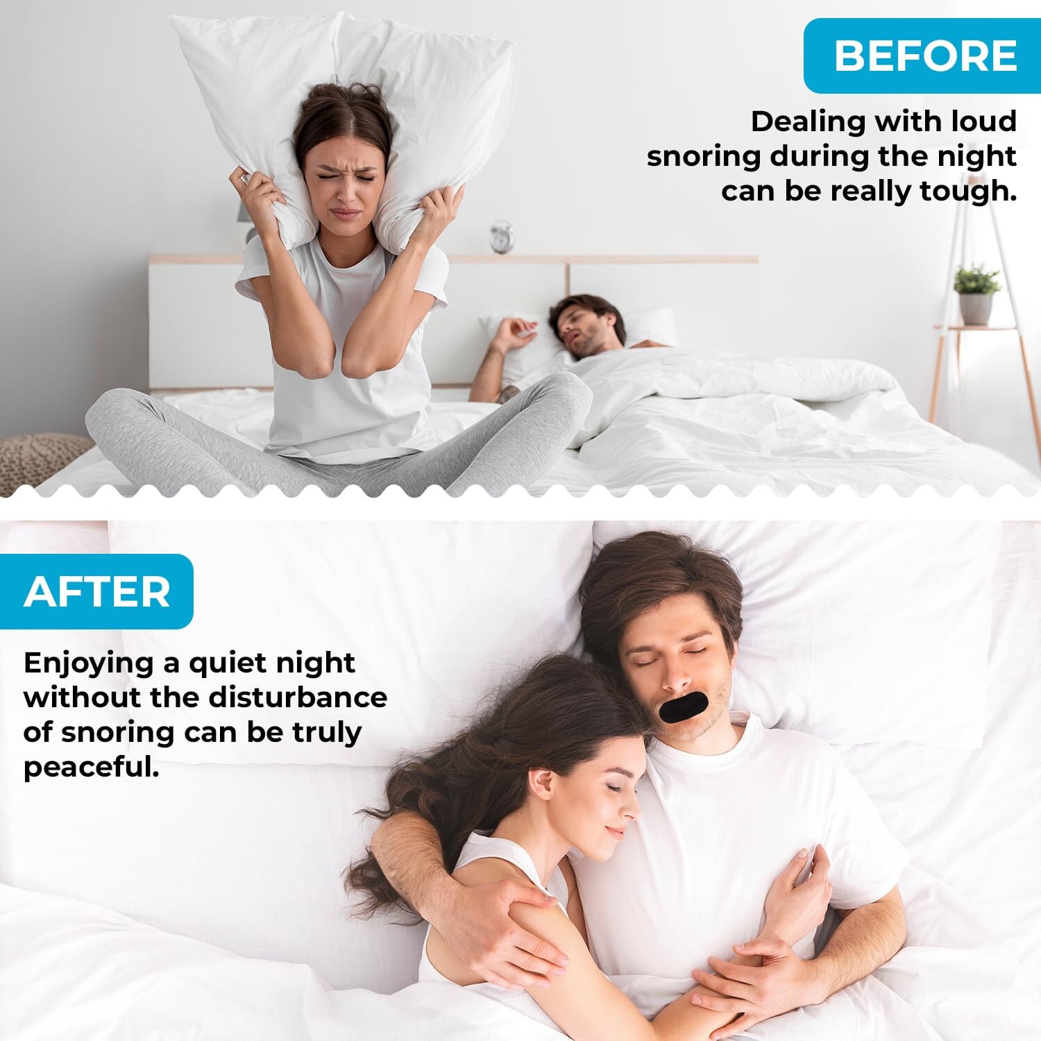 Anti-Snoring Mouth Tape For Sleeping – Hypoallergenic PE Strips, Breathable Micropore Design, For Adults & Kids