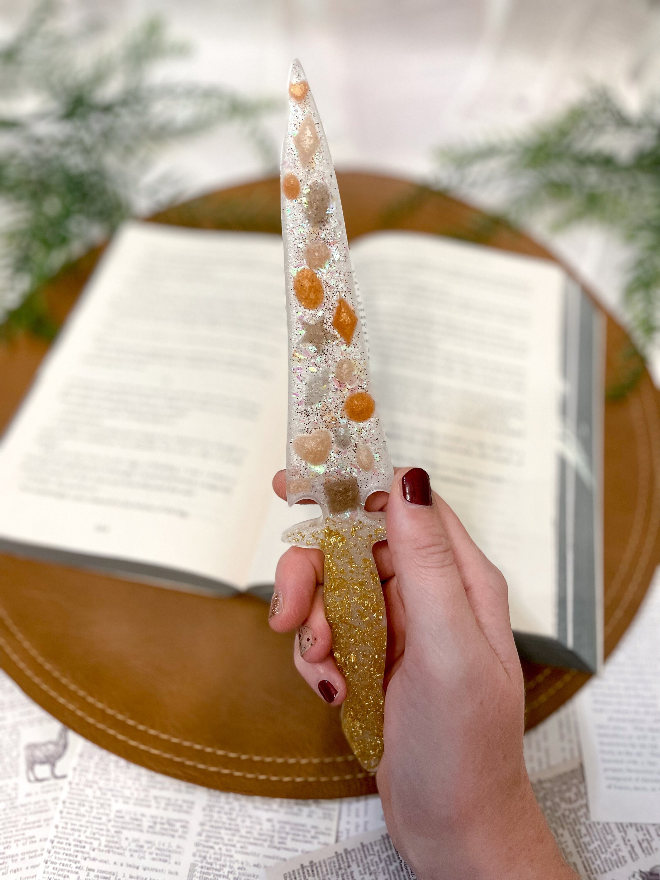 Resin Dagger Costume Dagger Fantasy Lover Flower Dagger Etsy