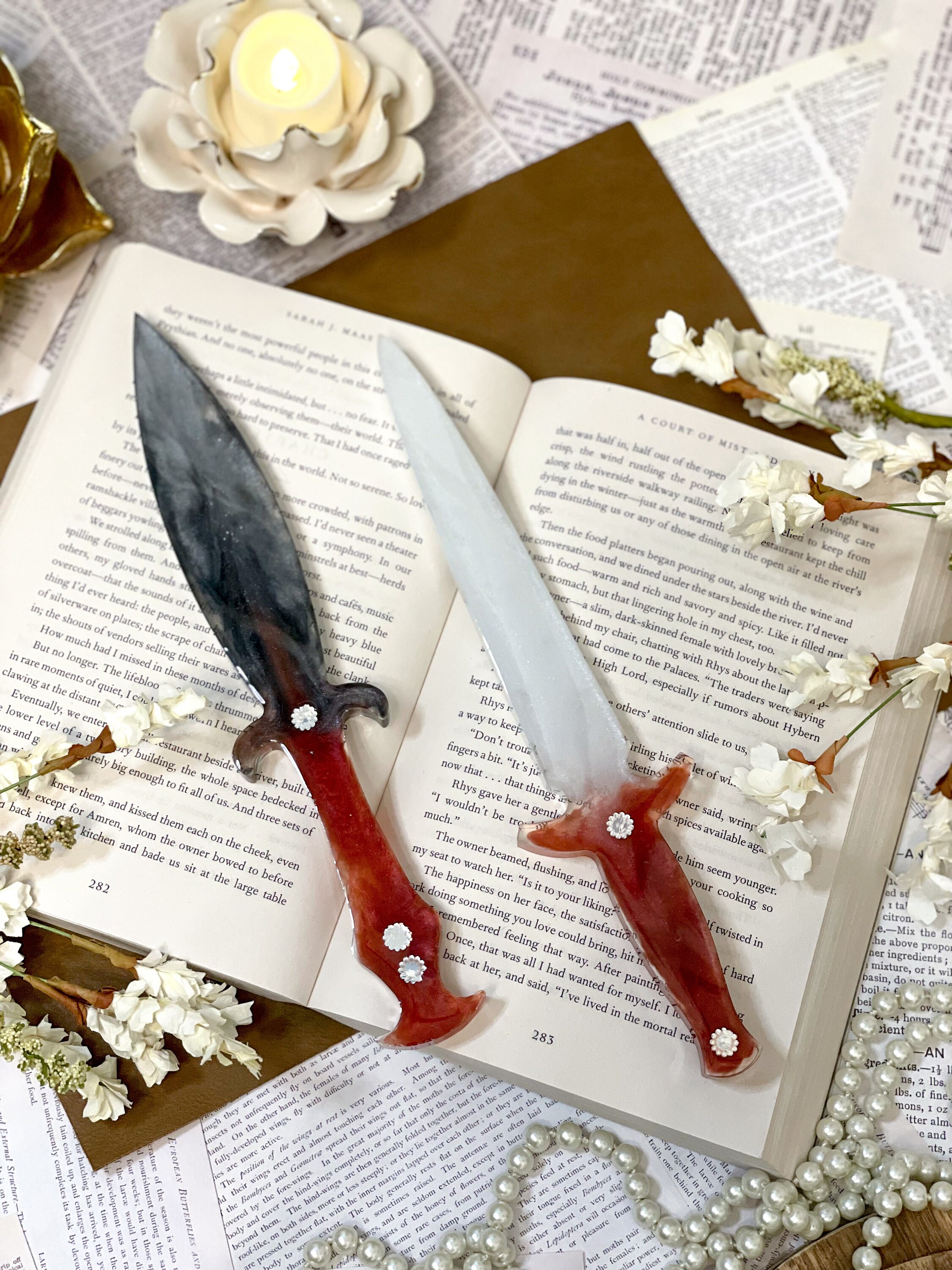 Resin Dagger Costume Dagger Fantasy Lover Flower Etsy