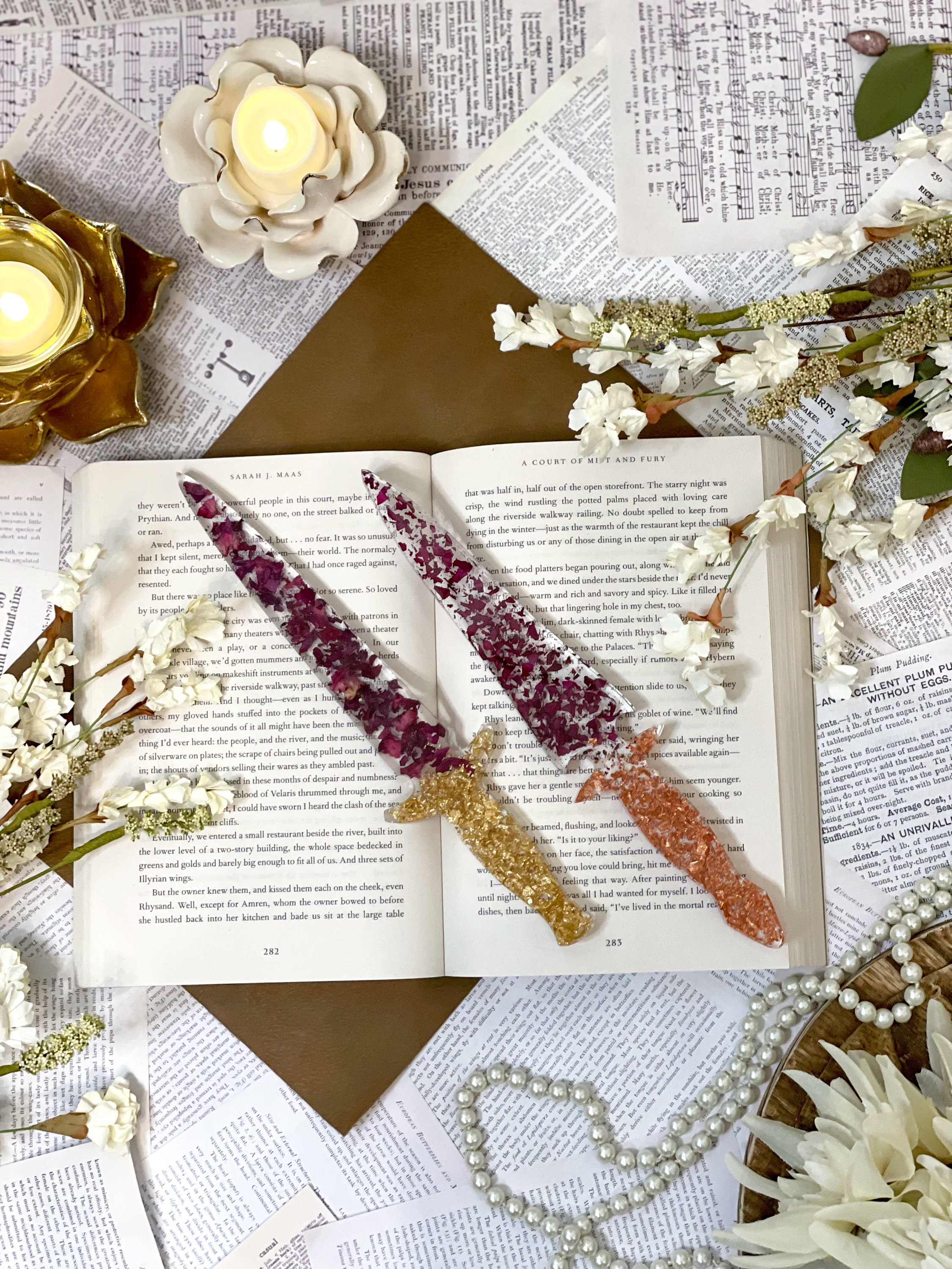 Resin Dagger Costume Dagger Fantasy Lover Flower Etsy