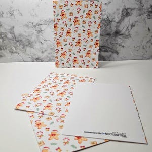 Gingerbread Man Christmas cards, Set of 10 Christmas Cards, Pack of 5, Holiday Stationary, Blank Holiday Christmas Cards, Thank You Cards
