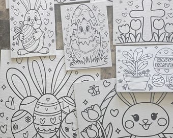 Easter Paint Party Pack for 12, Pre-Drawn Canvas Kids Craft Kit