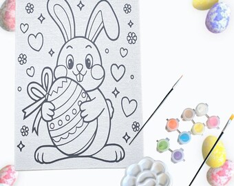 Easter Bunny Pre-Drawn Canvas Painting Kit, DIY Art Party