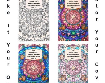 The Super Cute Kawaii Animal Coloring Book Vol 1 | Travel Size with Colorable Cover | 50 Adorable Animals to Color 5.25" x 8.5"