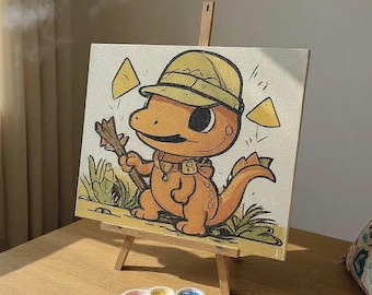Dinosaur Paint Party Canvas Kit, DIY Art Craft