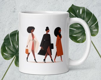 Black girl mug | African American woman | ceramic coffee mug | gift for her