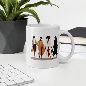 Brown skin girl coffee mug | mug for her | ceramic mug | black girl magic