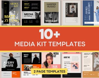 Modello di Media Kit modificabile per Instagram, Blogger Press Kit, TikTok Media Kit, Modello di foglio tariffario Canva, Social Media Branding