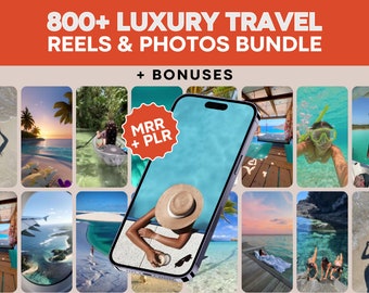 Faceless Travel Reels Bundle, Beach Vacation Videos for Instagram, DFY Content, Master Resell Rights, MRR, PLR for Content Creators