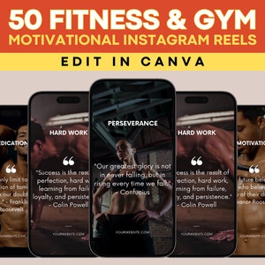 Fitness Instagram-sjablonen, personal trainer-sjablonen, workoutsjablonen, fitnessrollen, fitnessvideo&#39;s, gymvideo&#39;s, DFY-reelcontent