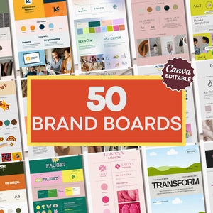 Branding Board Template, DIY Branding Kit, Business Branding Kit, DIY Logo Designs, Mood Board, Editable in Canva