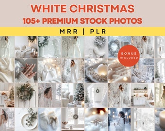 Foto stock di Natale bianco Foto di Natale estetiche Foto minimaliste di Instagram Reel Copertina di Natale Neutro Foto del paese delle meraviglie invernale MRR PLR