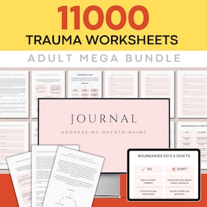 Adult Trauma Worksheets Bundle, PTSD Workbook, CBT Tools for Teens, Trauma Therapy Treatment Plans, Somatic Healing Skills