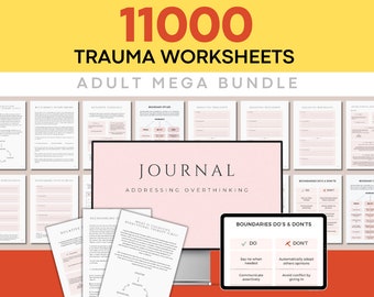 Adult Trauma Worksheets Bundle, PTSD Workbook, CBT Tools for Teens, Trauma Therapy Treatment Plans, Somatic Healing Skills