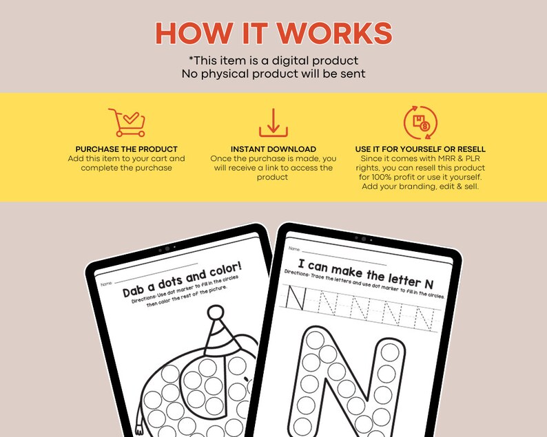 Op de afbeelding: Twee printbare werkbladen voor kinderen. E&eacute;n werkblad toont een zwart-witte illustratie van een olifant met een feestmuts. Het andere werkblad toont de letter N in zwart-wit. Beide werkbladen bevatten instructies om de cirkels in te kleuren met een stift.