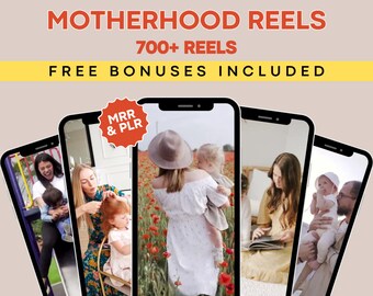 Faceless Reels, Faceless Marketing, Mom Reels, Motherhood Reels, Private Label Rights, PLR Mom, MRR Mom, Mother Reels, Canva Reel Templates