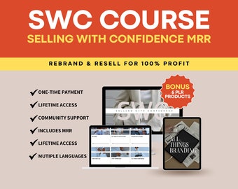 Vender con confianza, curso de negocios en línea, ganar dinero en línea, libro electrónico de marketing digital, curso PLR, curso MRR, curso de marketing en línea
