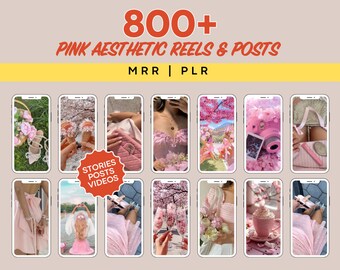 Coquette Reels, Pink Faceless Reels, Pink Instagram Videos, Aesthetic Instagram Reels, PLR Reels, MRR Reels, Canva Reel Templates