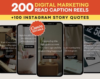 Rulli di marketing digitale, rulli di didascalie, rulli Instagram PLR, contenuti di rulli MRR, video di rulli DFY, citazioni di storie di Instagram, marketing di Instagram