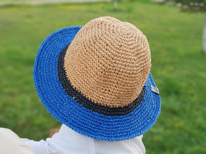 Raffia Crochet Sun Hat Elegant Beachy Keen Natural Fiber Coastal Breeze