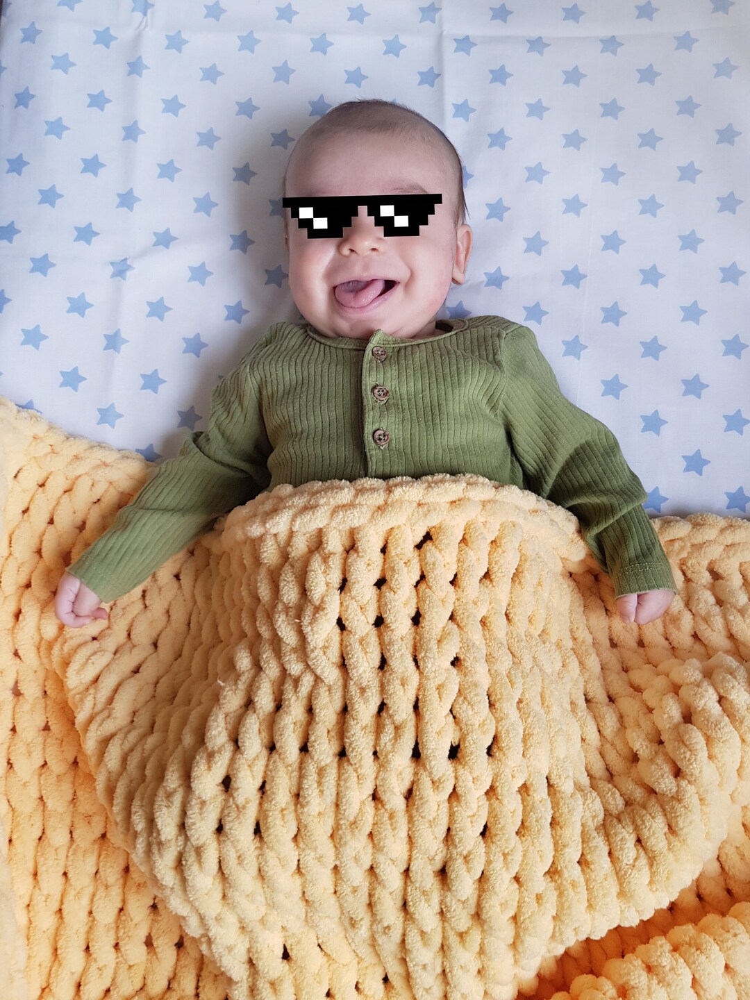 Yellow Puffy Baby Blanket Soft Cozy Gift for Newborns and Etsy