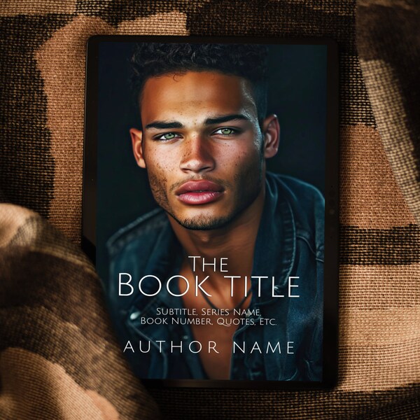 Premade Book Cover Bad Boy Romance Handsome Black Man Biracial Green Eyes Self-publishing Indie Author Resources BIPOC Diverse Characters