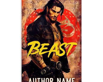 Dark-Haired Tattoo Man Paranormal Book Cover Art: Shapeshifter Illustration (Digital Download)