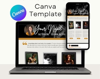Author Website Template, Easy Editable, Self-Publish KDP Indie Author Resource, Canva Template, Collect Emails (Digital Download)
