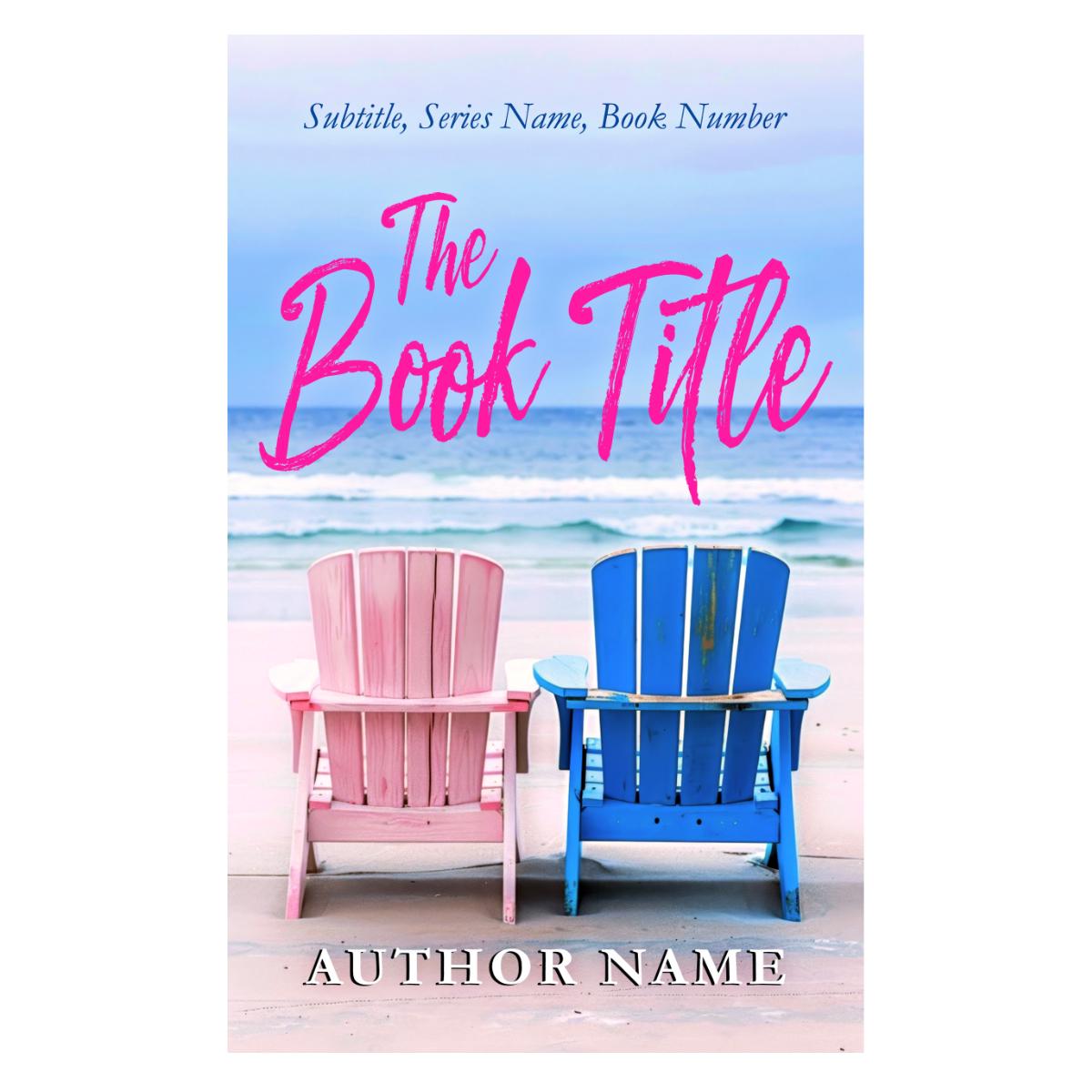 Beach Chairs Romance Book Cover: Premade Indie Author Cover (Digital Download)