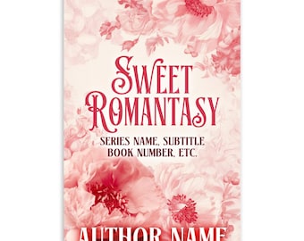 Romantasy Sweet Romance, Blank Book Cover, Floral Design Customizable Text (Digital Download)