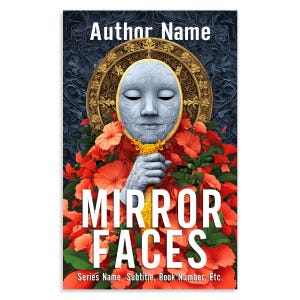 Premade YA Fantasy Romantasy Book Cover: Magic Mirror Face, Red Flowers, Floral  Book Cover (Digital Download)