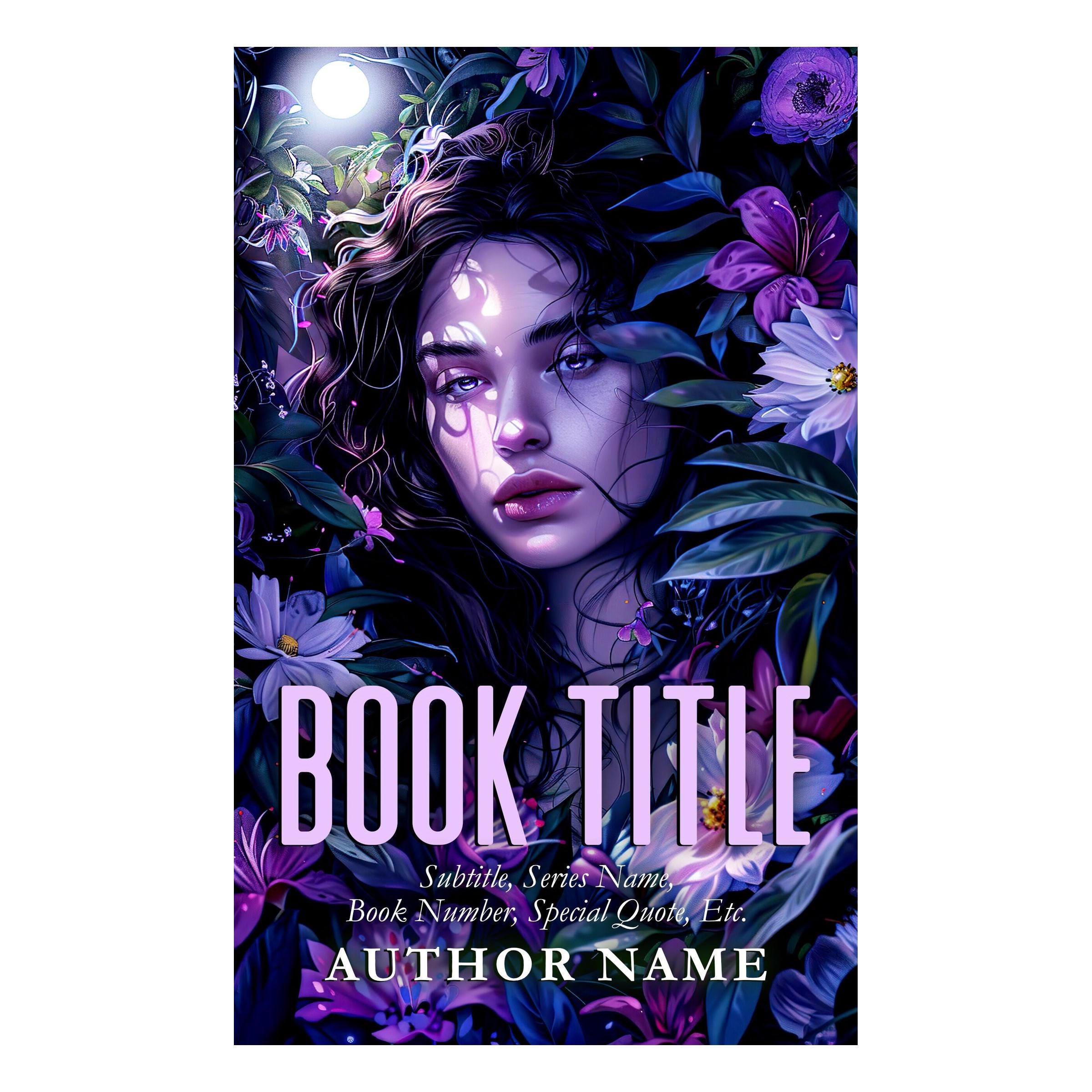 Lila Blumen Mondlicht Magic Garden Göttin Vorgefertigte eBook-Cover Anpassbare Text Fantasy Magic YA Fantasy Novel Persephone Floral Covers
